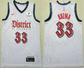 Men's Washington Wizards #33 Kyle Kuzma White 2024 City Edition Swingman Sponsor Stitched Jersey,We sell and wholesale Men's Washington Wizards #33 Kyle Kuzma White 2024 City Edition Swingman Sponsor Stitched Jersey on line form chian!